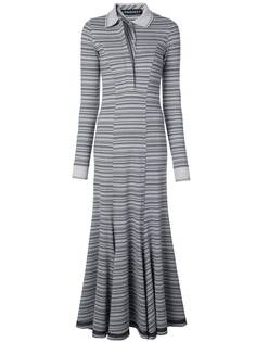 Y/Project длинное полосатое платье с воротником-поло