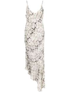 Nicholas snakeskin-print asymmetric dress