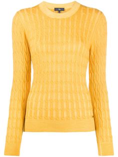 Fay джемпер узкого кроя фактурной вязки