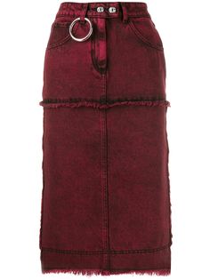 Brognano джинсовая юбка с бахромой