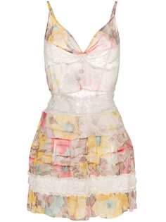 One Vintage платье мини с цветочным принтом