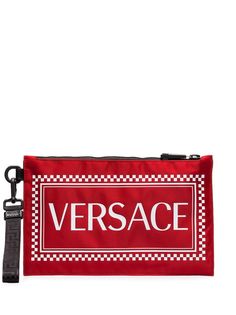 Versace клатч с принтом с логотипом