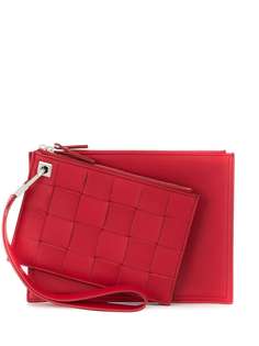 Bottega Veneta двойной клатч на молнии