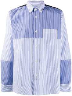 Junya Watanabe MAN полосатая рубашка в технике пэчворк