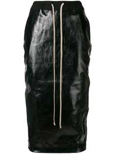 Rick Owens DRKSHDW юбка с эластичным поясом и глянцевым эффектом
