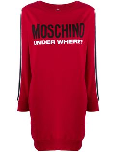 Moschino удлиненная футболка с логотипом