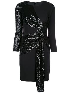 Aidan Mattox sequinned tie front dress