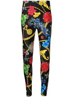 Versace облегающие легинсы с принтом в стиле барокко