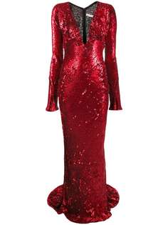Maria Lucia Hohan платье с глубоким вырезом и пайетками