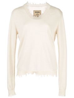 Uma Wang трикотажный джемпер с бахромой