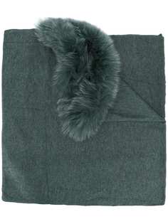 Charlotte Simone fur trimmed shawl