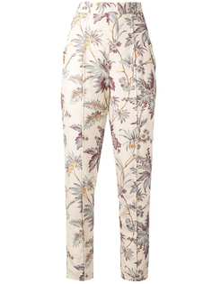 Sir. floral-print high-waisted trousers