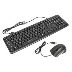 Комплект (клавиатура+мышь) Oklick 600M, USB, проводной, черный [337142]