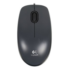 Мышь Logitech M90, оптическая, проводная, USB, черный и темно-серый [910-001794]