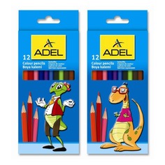 Карандаши цветные Adel Colour 211-2315-007 шестигран. 3мм 12цв. 2 дизайна упаковки коробка/европод. 12 шт./кор. Адель