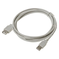 Кабель-удлинитель USB2.0 Buro Reversible, USB A(m) - USB A(f), 1.8м, серый