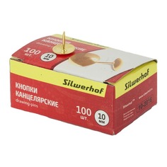 Кнопки Silwerhof 501011 металл d=10мм золотистый (упак.:100шт) картонная коробка 50 шт./кор.