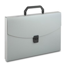 Упаковка портфелей БЮРОКРАТ -BPP01GREY, 1 отд., A4, пластик, 0.7мм, серый 14 шт./кор.