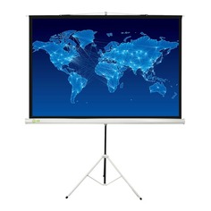 Экран Cactus Triscreen CS-PST-150x150, 150х150 см, 1:1, напольный черный