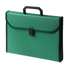 Упаковка портфелей БЮРОКРАТ -BPP13TLGRN, 13 отд., A4, ребристая поверхность, с окантовкой, пластик, 0.7мм, зеленый 14 шт./кор.