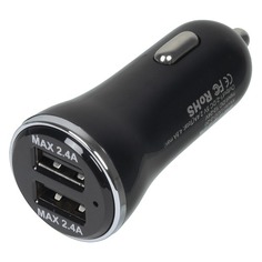 Автомобильное зарядное устройство Wiiix UCC-2-20, 2xUSB, 2.4A, черный