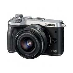Фотоаппарат CANON EOS M6 kit ( 15-45 IS STM f/ 3.5-6.3), черный/ серебристый [1725c012]
