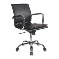 Кресло руководителя Бюрократ Ch-993-Low, на колесиках, эко.кожа, черный [ch-993-low/black]