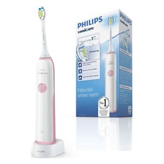 Электрическая зубная щетка Philips Sonicare CleanCare+ HX3292/44, цвет: белый и розовый