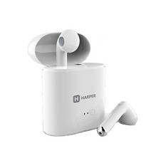 Наушники с микрофоном HARPER HB-508, Bluetooth, вкладыши, белый
