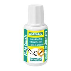 Упаковка корректирующей жидкости Stanger 18000100033, спонж, белый, 18мл, на основе растворителя 10 шт./кор.
