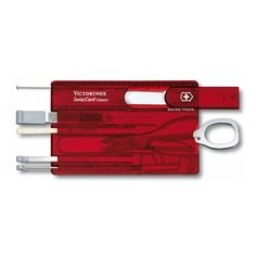 Швейцарская карта Victorinox SwissCard Classic (0.7100.T) красный полупрозрачный коробка подарочная