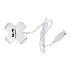 Хаб (разветвитель) Buro BU-HUB4-0.5-U2.0-Сross, белый