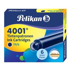 Картридж Pelikan INK 4001 TP/6 (PL301184) Blue-Black чернила для ручек перьевых (6шт) Пеликан