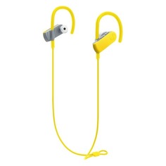 Наушники с микрофоном AUDIO-TECHNICA ATH-SPORT50BT, Bluetooth, вкладыши, желтый [15119961]