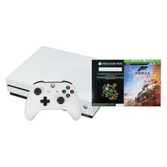 Игровая консоль MICROSOFT Xbox One S с 1 ТБ памяти, игрой Forza Horizon 4, Абонемент 1 месяц Game Pass и 14 дней пробной подписки Xbox Live Gold., 234-00562, белый