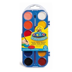 Упаковка красок акварельных CARIOCA 42400, 12 цветов, с кистью, пластиковая коробка 12 шт./кор.