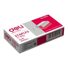 Упаковка скоб для степлера Deli E0012N, 24/6, 1000шт, картонная коробка 20 шт./кор.