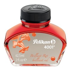 Флакон с чернилами Pelikan INK 4001 76 (PL329169) Brilliant Red чернила 62.5мл для ручек перьевых Пеликан