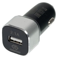 Автомобильное зарядное устройство Digma DGCC-1U-2.1A-BS, USB, 2.1A, черный