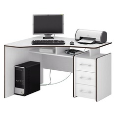 Стол компьютерный МАСТЕР Триан-5 левый угловой, ЛДСП, белый и венге Master