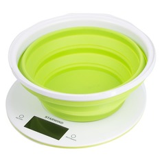 Весы кухонные StarWind SSK5575, белый/зеленый