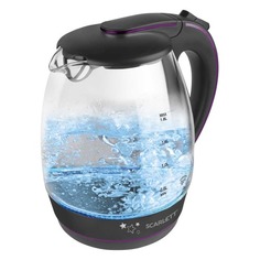 Чайник электрический SCARLETT SC-EK27G59, 2200Вт, черный и фиолетовый