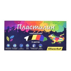 Упаковка пластилина SILWERHOF Цветландия 956151-06, 6 цветов, 120грамм, картонная коробка 30 шт./кор.