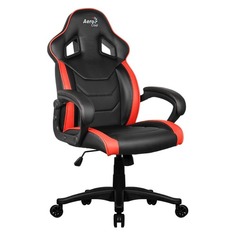 Кресла и стулья Кресло игровое AEROCOOL AC60C AIR-BR, на колесиках, ПВХ/полиуретан, черный/красный