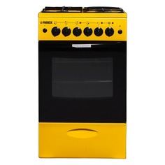 Газовая плита REEX CGE-531, электрическая духовка, без крышки, желтый