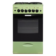 Газовая плита REEX CGE-531, электрическая духовка, без крышки, зеленый