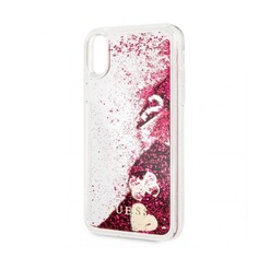 Чехол (клип-кейс) Guess Glitter Raspberry, для Apple iPhone XR, малиновый [guhci61glhflra] Noname