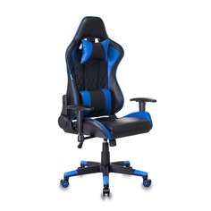 Кресло игровое БЮРОКРАТ СН-788, на колесиках, искусственная кожа [сн-788/bl+blue]
