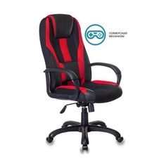 Кресло игровое ZOMBIE VIKING-9, на колесиках, текстиль/эко.кожа, черный/красный [viking-9/bl+red] Бюрократ
