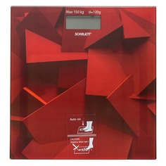 Напольные весы SCARLETT SC-BS33E086, до 150кг, цвет: темно-красный/рисунок